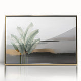 Abstract canvas art featuring vibrant splashes of blue, orange, and yellow, showcasing dynamic shapes and textures, perfect for modern decor.