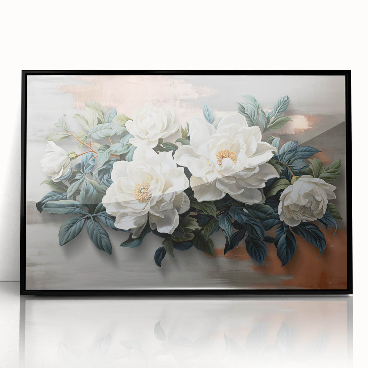 Abstract canvas artwork showcasing vibrant geometric patterns in bold colors of blue, orange, and yellow, designed to enhance modern interior decor.