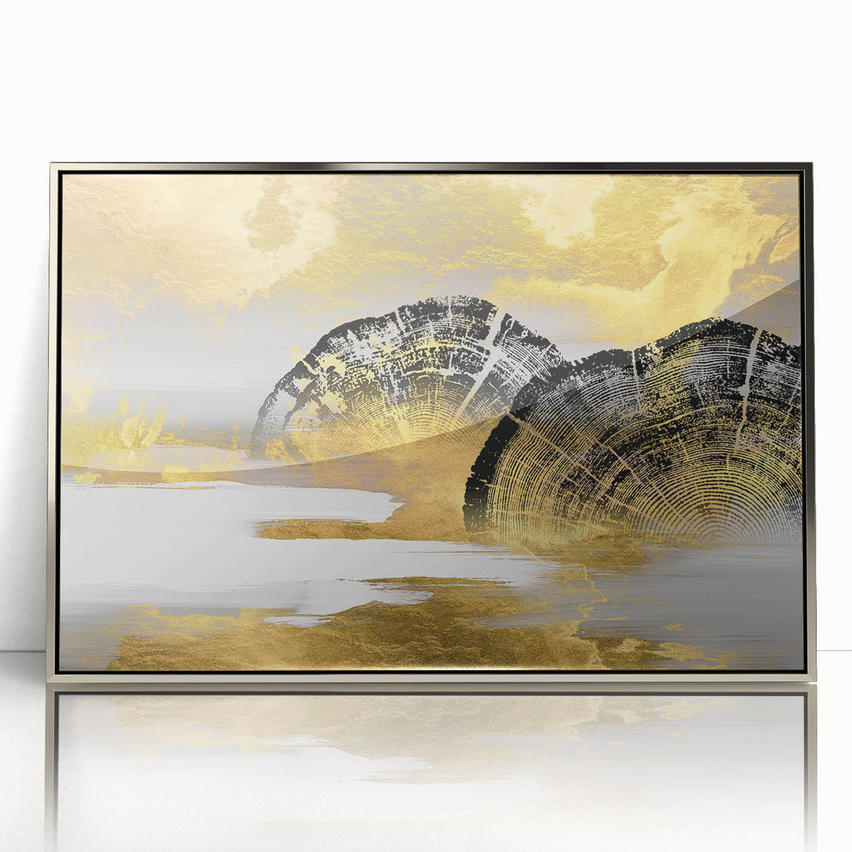 Abstract canvas artwork showcasing vibrant colors and geometric patterns, rolled and securely packaged in a protective cardboard tube for shipping.