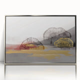 Abstract wall art canvas featuring vibrant colors and dynamic shapes, showcasing a modern artistic design perfect for contemporary home decor. The artwork is rolled and secured in a protective cardboard tube for safe shipping.