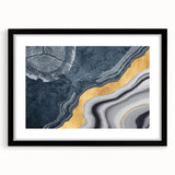 Abstract canvas art featuring vibrant geometric shapes in contrasting colors of blue, orange, and yellow, ideal for modern home decor or office spaces.
