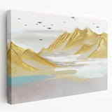 Abstract wall art featuring vibrant splashes of blue, red, and yellow, showcasing dynamic shapes and patterns, perfect for modern decor.