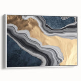 Abstract wall art canvas showcasing vibrant colors and dynamic shapes, perfect for modern decor. The piece features bold brush strokes and a textured finish, ideal for enhancing any interior space.
