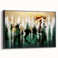 Colorful abstract wall art print showcasing vibrant geometric shapes and textures, perfect for modern home decor. Rolled canvas art in protective packaging.