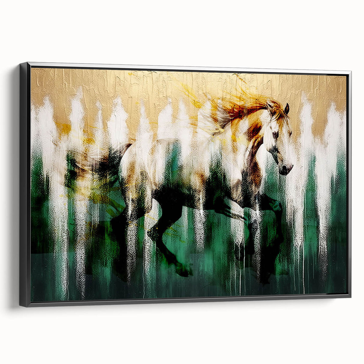 Colorful abstract wall art print showcasing vibrant geometric shapes and textures, perfect for modern home decor. Rolled canvas art in protective packaging.