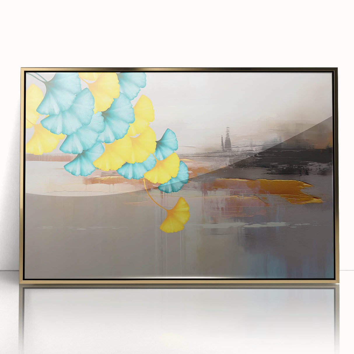Vibrant abstract wall art canvas print showcasing bold colors and dynamic shapes, perfect for modern home decor or office spaces.