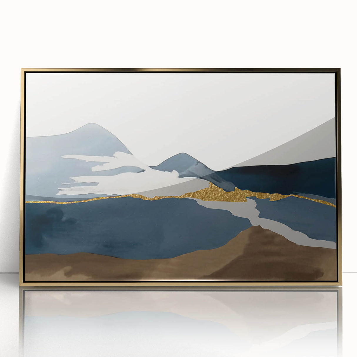 Abstract canvas art showcasing vibrant swirling colors of blue, orange, and yellow, ideal for modern home decor and artistic spaces.