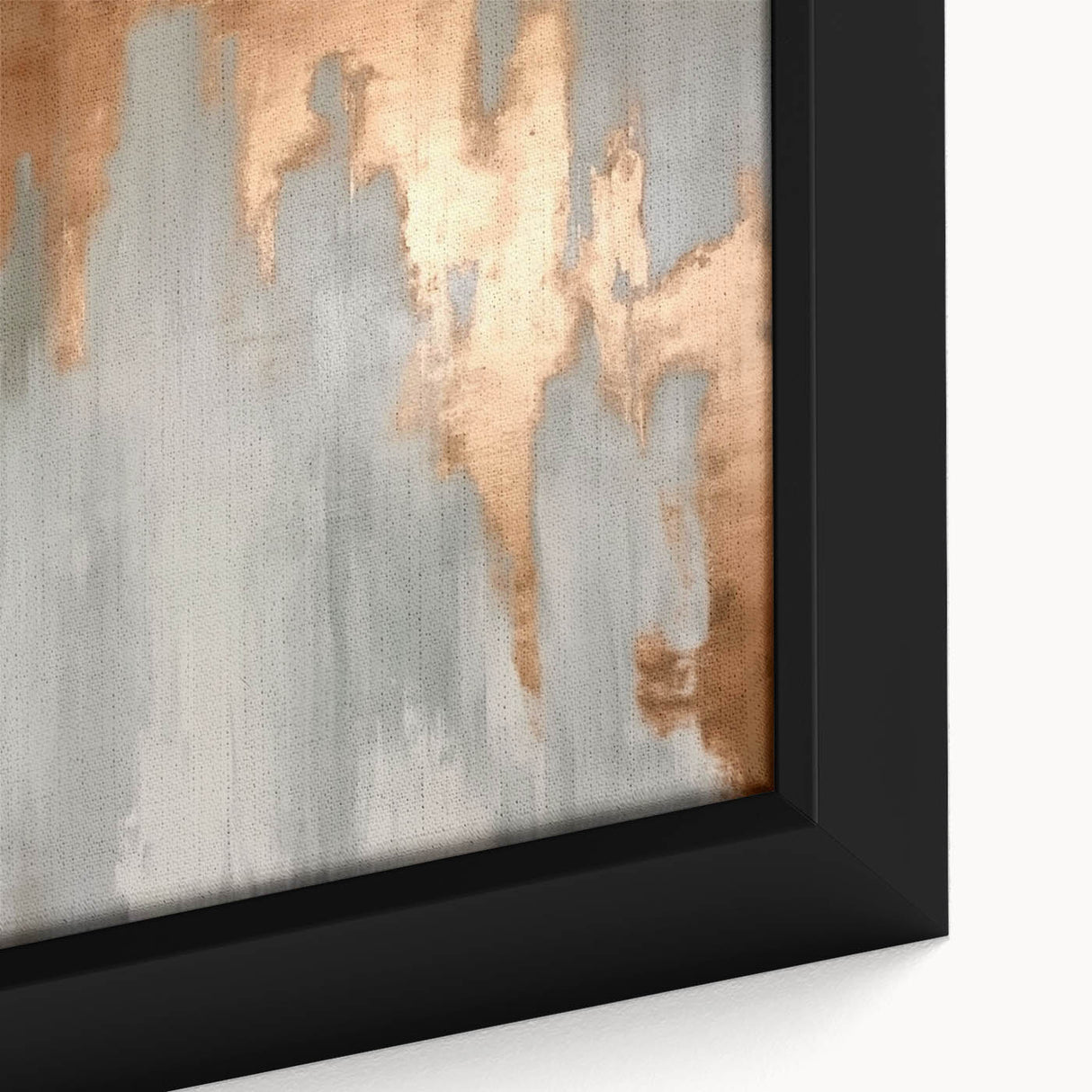 Geometric Strokes and Lines Abstract Art with Wood Rings on Canvas