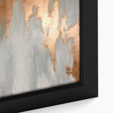 Geometric Strokes and Lines Abstract Art with Wood Rings on Canvas