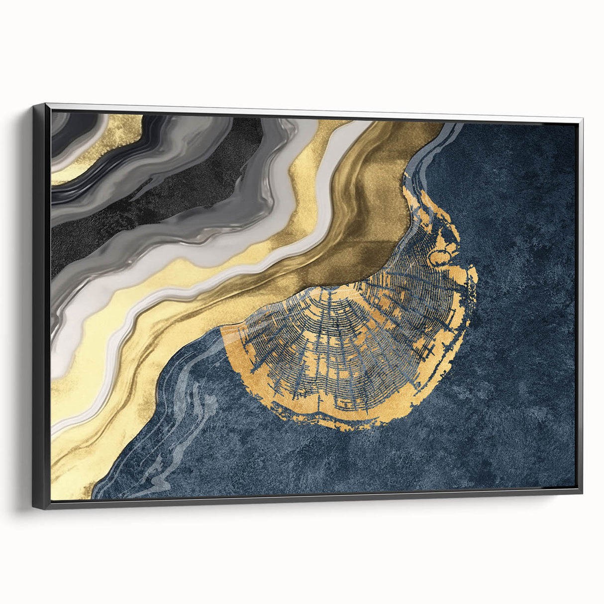 Abstract wall art print showcasing vibrant colors and geometric shapes, ideal for modern home decor, presented in a protective cardboard tube. Perfect for adding a contemporary touch to any room.