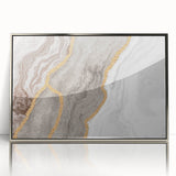Abstract canvas artwork showcasing vibrant colors and dynamic shapes, perfect for modern decor, displayed against a neutral backdrop.