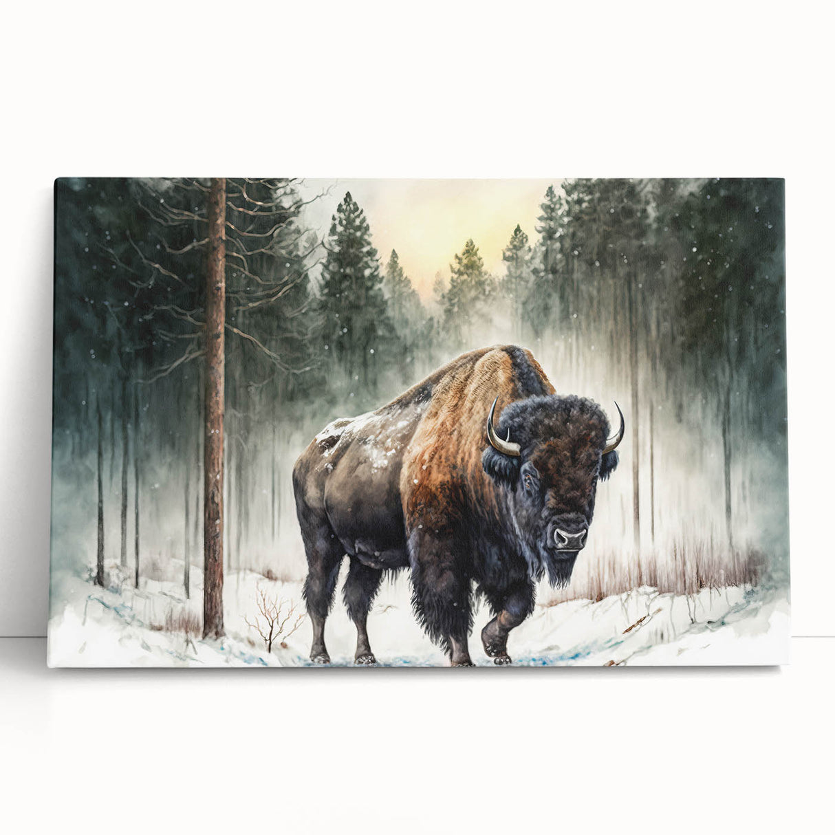 Vibrant animal-themed canvas artwork featuring a colorful depiction of a lion amidst lush foliage, designed for home decor and interior styling.