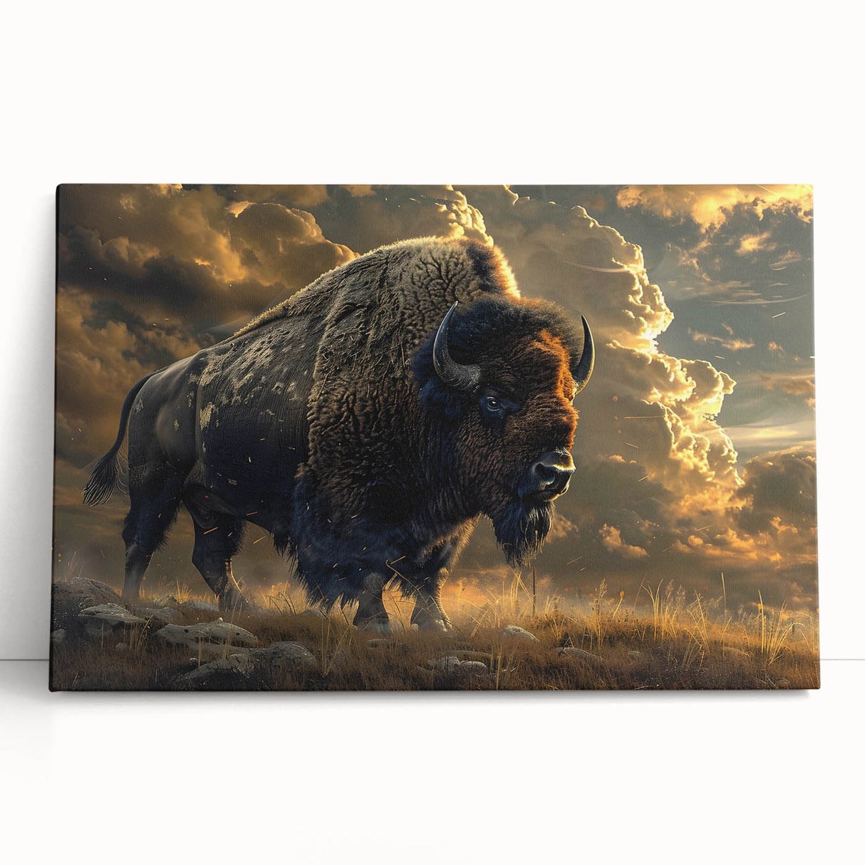 Vibrant jungle scene canvas print showcasing colorful tropical animals, including a parrot and monkey, designed for home decor and wall art enthusiasts.