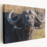 Colorful animal-themed canvas wall art featuring a vibrant, abstract design of various wildlife, rolled and packaged in a protective cardboard tube for shipping.