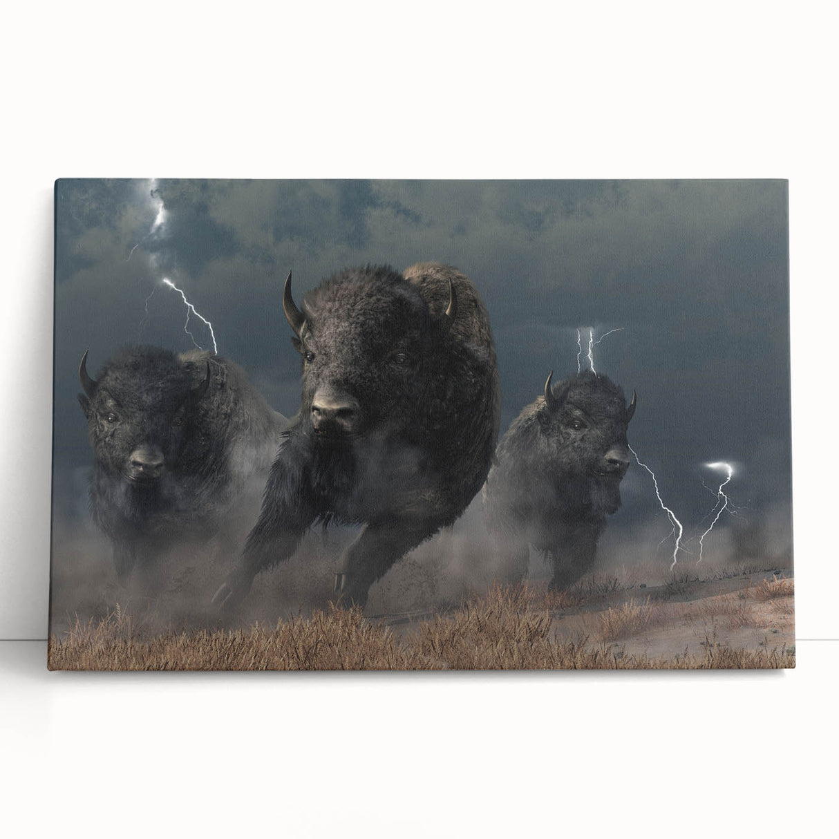 Colorful animal-themed canvas print showcasing a vibrant depiction of a majestic lion against a lush green background, ideal for enriching home decor.