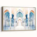 Vintage poster art of a colorful abstract design on black background, printed on extra large canvas.