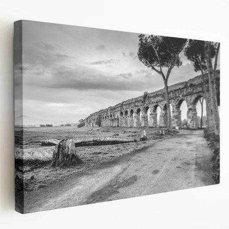 Large abstract cityscape in muted gray and blue tones on a rolled canvas, ideal for kitchen wall art.