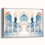 Vintage poster art of a black and white landscape painting on canvas, ideal for bedroom wall decor.