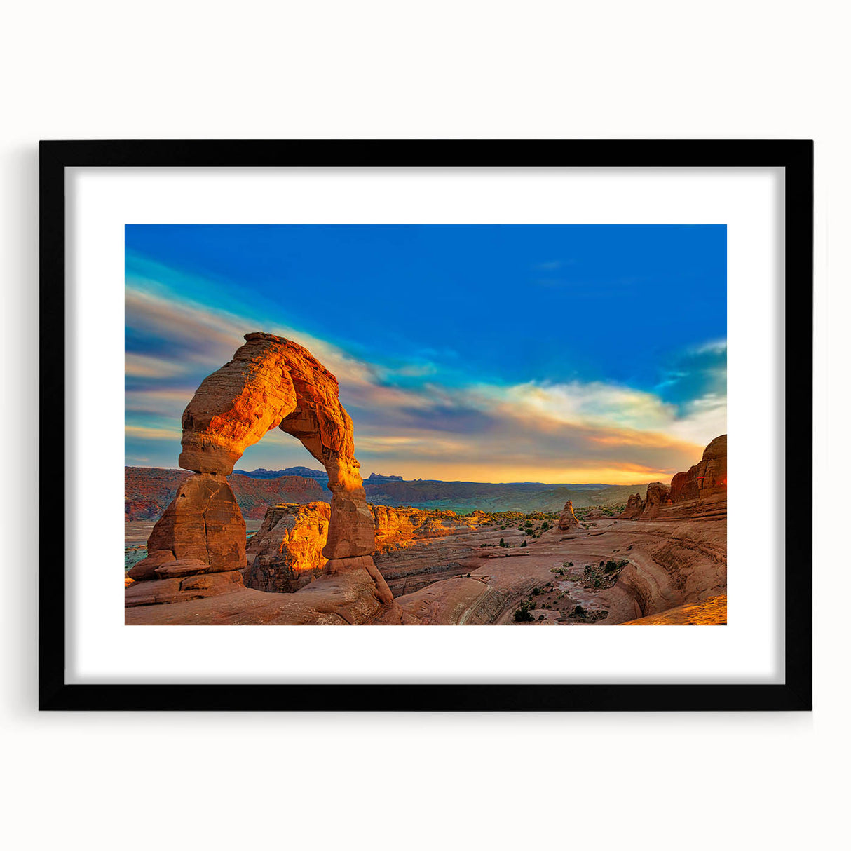 Extra large abstract art print with vibrant, textured colors on canvas, perfect for living room decor.