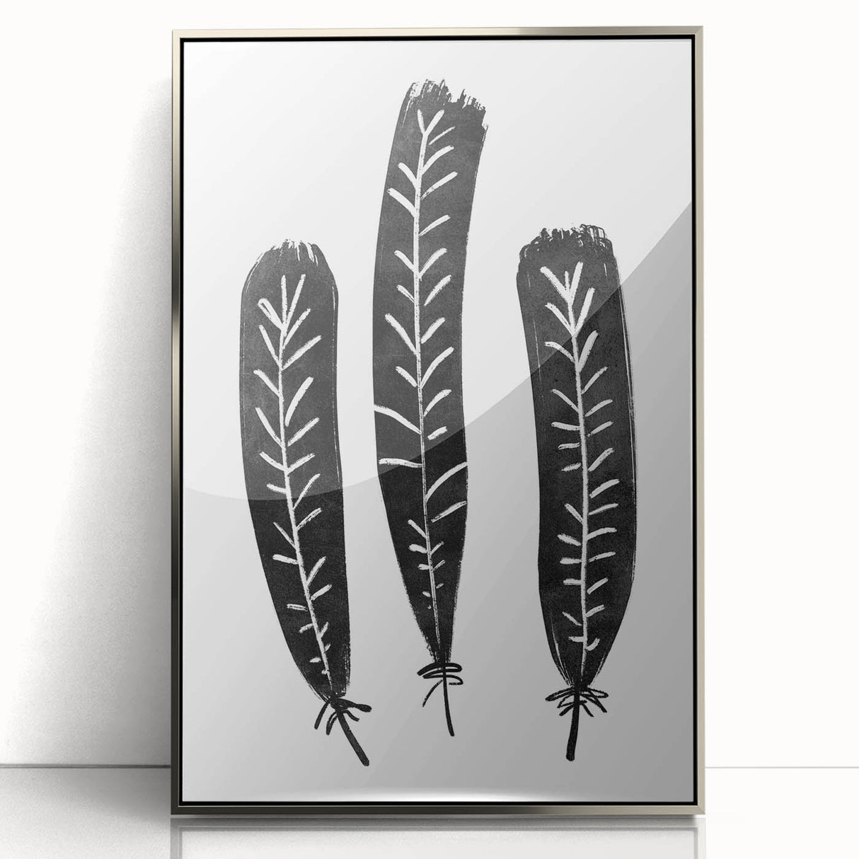 Mid Century Modern Art - Minimalist Geometric Wall Decor - Black & White