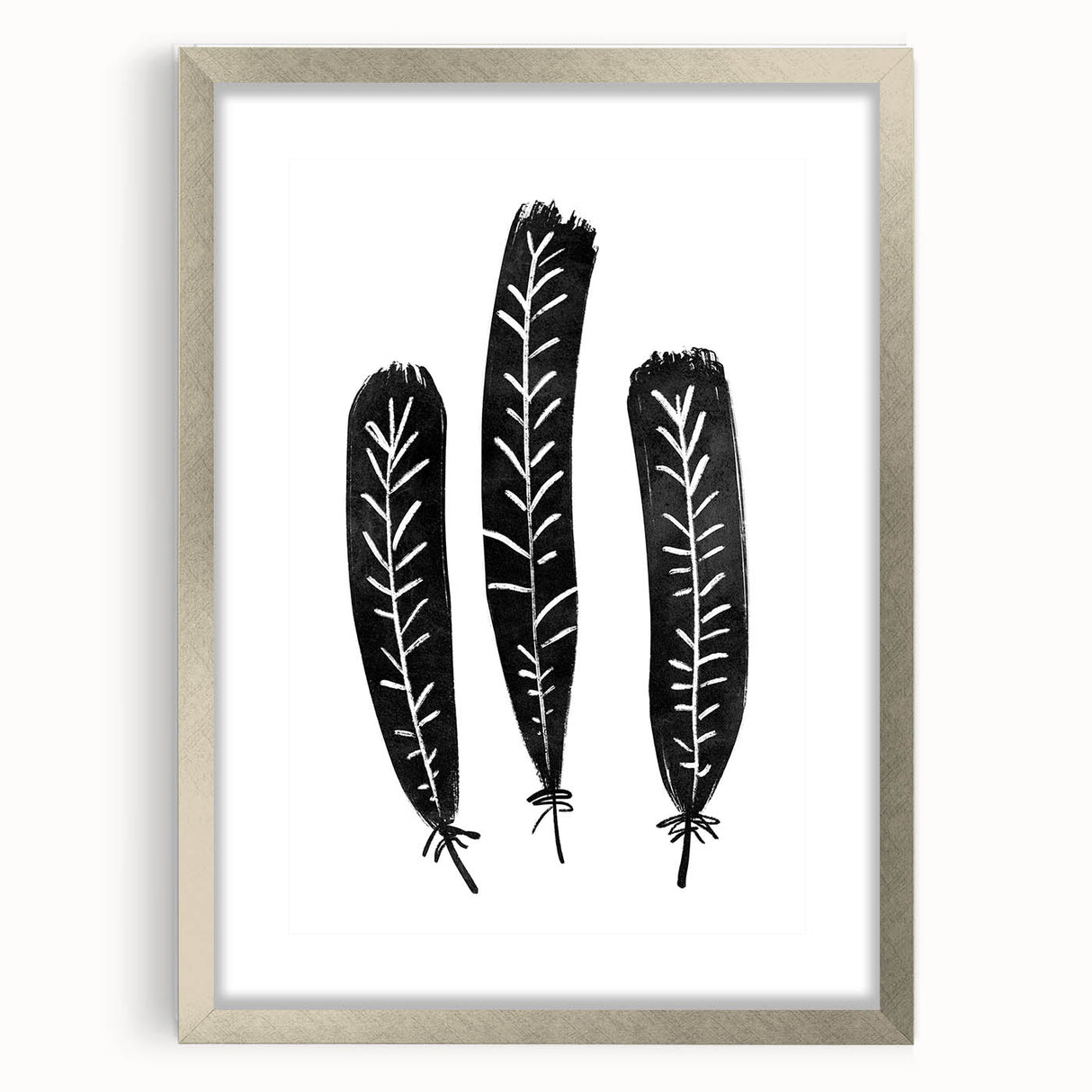 Mid Century Modern Art - Minimalist Geometric Wall Decor - Black & White