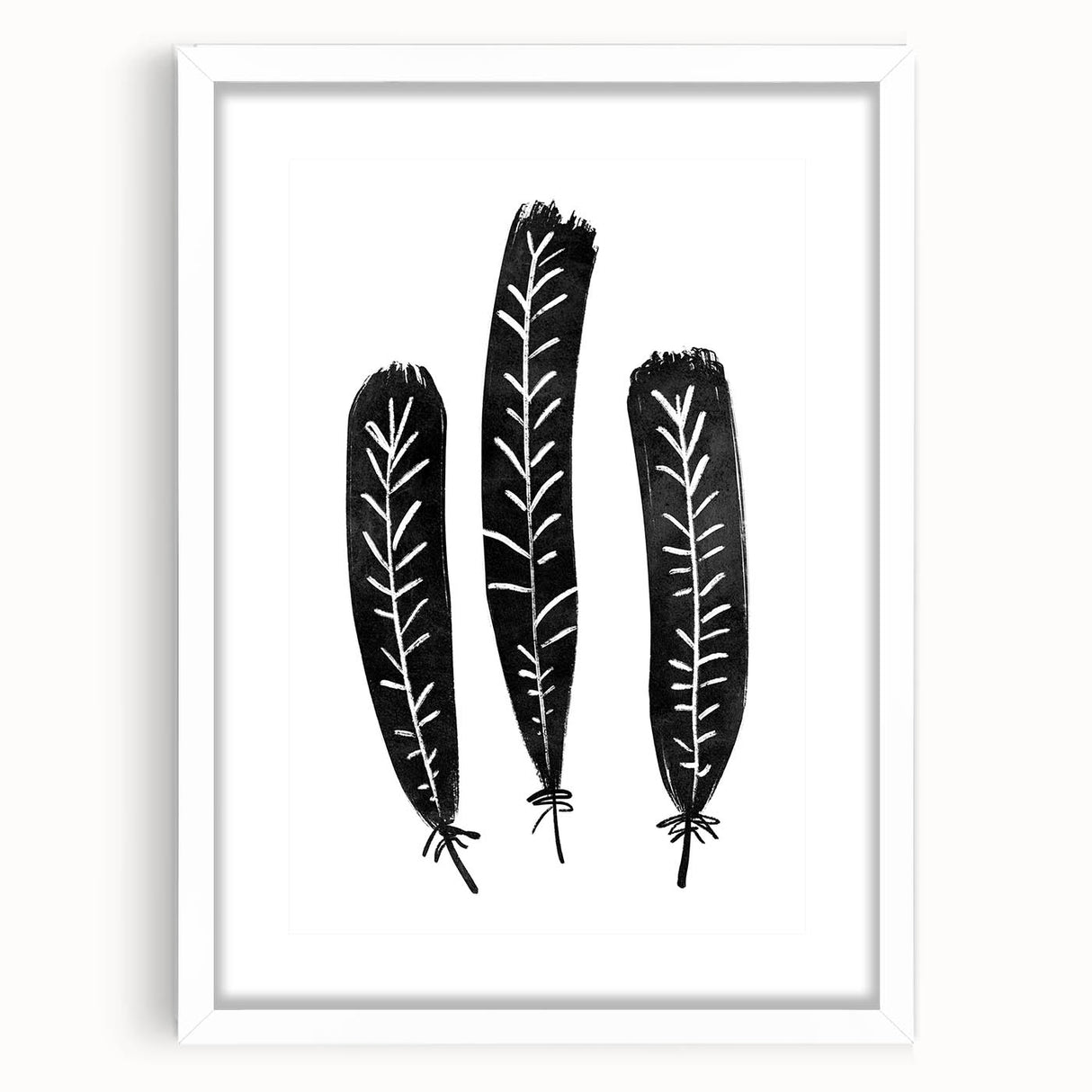 Mid Century Modern Art - Minimalist Geometric Wall Decor - Black & White