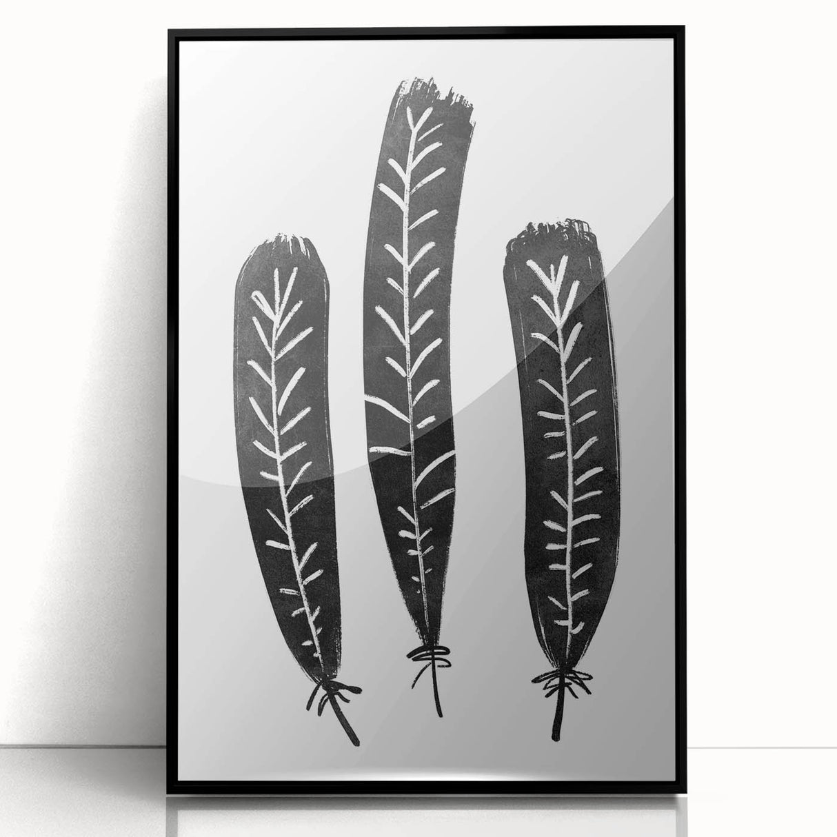 Mid Century Modern Art - Minimalist Geometric Wall Decor - Black & White