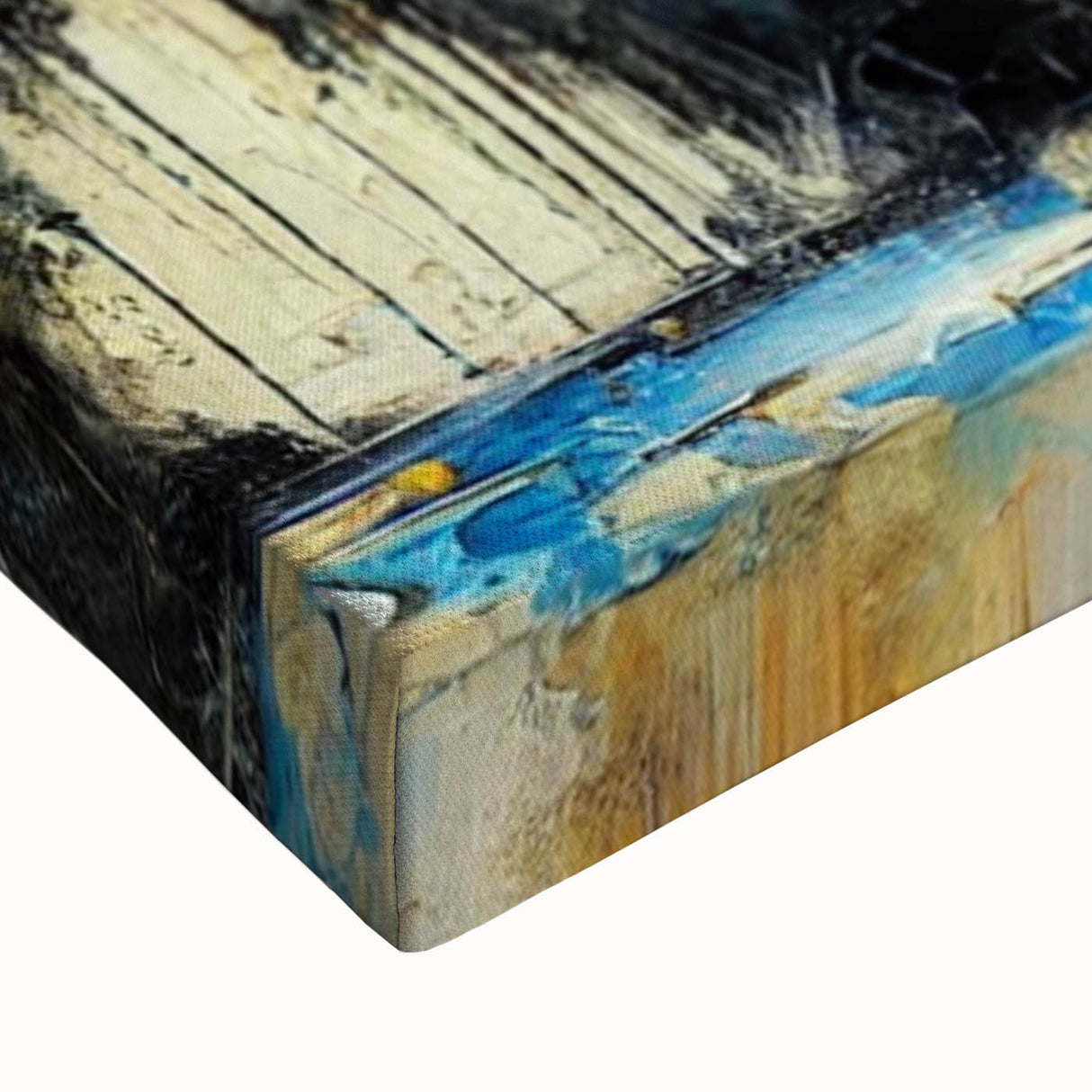 Full-body abstract oil painting of a bear on stretched canvas, showcasing vibrant colors and dynamic brush strokes, ideal for wildlife art enthusiasts.