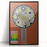 Framed black acrylic wall art showcasing a modern geometric design, ideal for contemporary home decor. The sleek finish enhances its visual appeal and versatility.