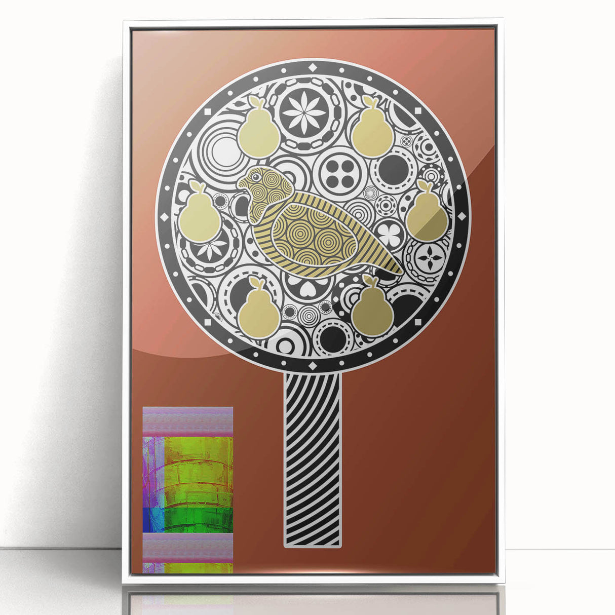 Framed acrylic artwork showcasing a minimalist white design, viewed from the front, perfect for modern home decor, emphasizing elegance and simplicity. Ideal for art lovers seeking contemporary style accents.