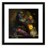 Black picture frame with a white mat, showcasing a blank canvas, viewed from the front. Ideal for displaying artwork or photographs in a modern home decor setting.