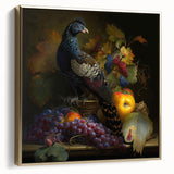 Framed canvas artwork showcasing an elegant gold border, depicting a vibrant abstract design, perfect for enhancing modern home decor and wall aesthetics.