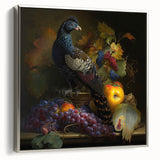 Framed canvas artwork showcasing a modern abstract design with vibrant colors, elegantly displayed from a silver side view, perfect for contemporary home decor.