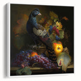 Framed canvas artwork displaying a vibrant abstract design in bold colors, showcased from a white side view, ideal for modern home decor and artistic spaces.