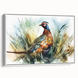 Framed canvas print showcasing a vibrant abstract design with dynamic colors, viewed from the side against a white background, ideal for modern home decor.