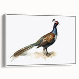 Framed white side view of a canvas print showcasing a serene landscape design with vibrant colors, ideal for home decor and artistic enhancement.
