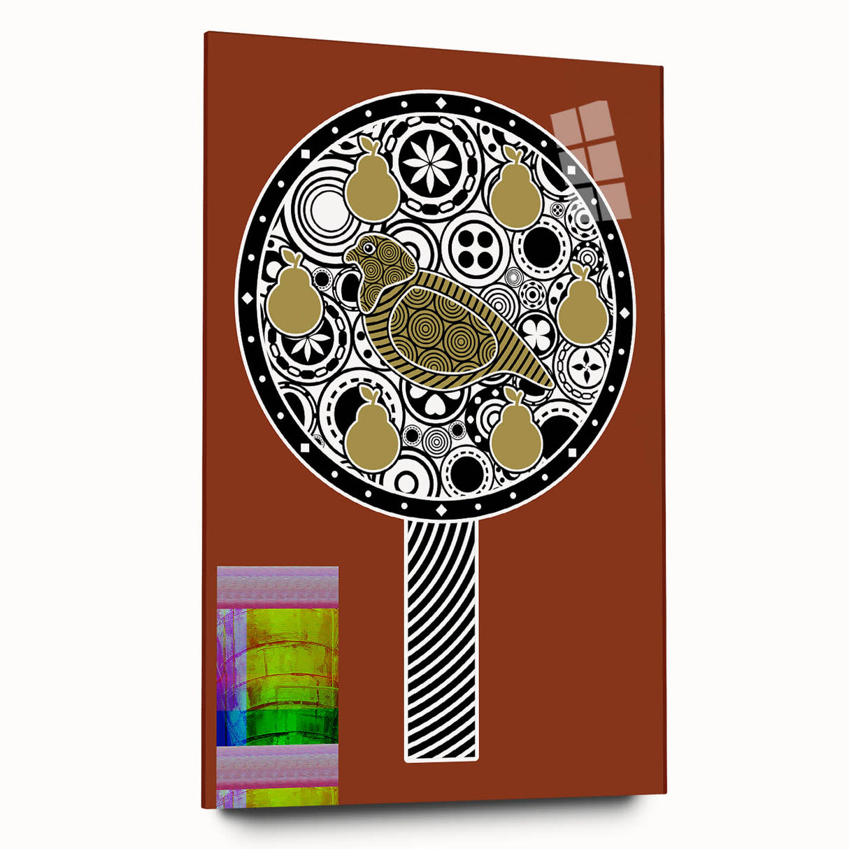 Acrylic glass sheet viewed from the side, showcasing its transparent surface and sleek edges, ideal for framing artwork or photographs, emphasizing clarity and modern design.