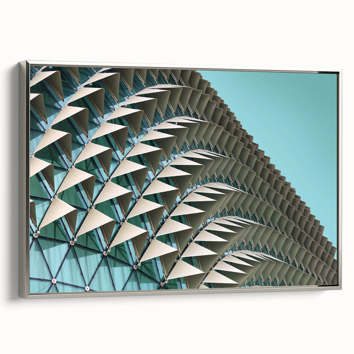 Vintage poster art on framed canvas, featuring vibrant, colorful artwork against a black background.