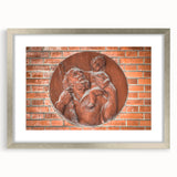 Textured abstract art print in muted gray and blue tones, displayed in a silver frame, ideal for bedroom wall decor.