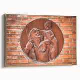 Framed canvas featuring a monochrome landscape painting, ideal for bedroom wall art with a vintage poster art style.