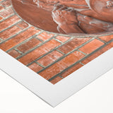 Art deco poster featuring geometric patterns and metallic gold accents on a rolled canvas.