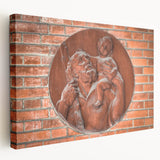 Large abstract art on stretched canvas, featuring swirling blue and gray tones, ideal for kitchen wall decor.