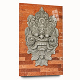 Large abstract wall art on acrylic glass featuring swirling blue and gray tones, ideal for bedroom or dining room decor.