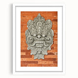 Abstract art print featuring swirling blue and white patterns on a framed canvas.