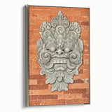 Framed canvas of a vintage landscape painting featuring a colorful sky and black silhouetted trees.