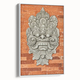 Vintage poster art of a colorful abstract design on a framed canvas, ideal for extra large living room wall art.