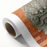 Art deco poster of stylized floral patterns in pastel shades on rolled canvas, suitable for nursery wall art.