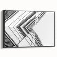 Black and white framed canvas featuring a vintage landscape painting, ideal for bedroom wall art.