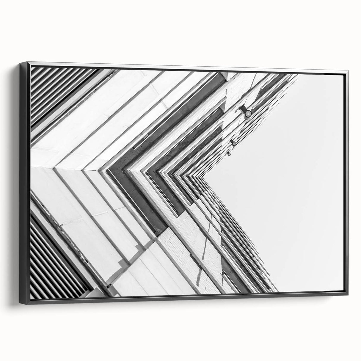 Black and white framed canvas featuring a vintage landscape painting, ideal for bedroom wall art.
