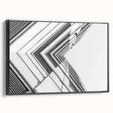 Black and white framed canvas featuring a vintage landscape painting, ideal for bedroom wall art.